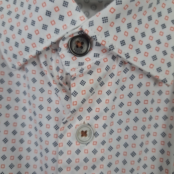 Ted Baker London Men's 4 Short Sleeve Hidden Button Down Shirt - Picture 6 of 8